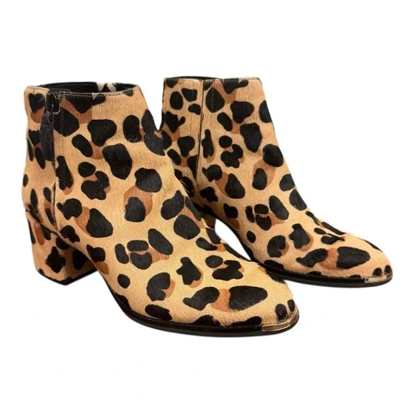 Cole Haan Grand Ambition Tan and Black Leopard Ankle Boots 5.5 EUC - Picture 5 of 14